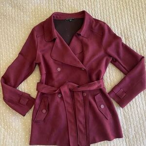 Haute Monde faux suede trench coat